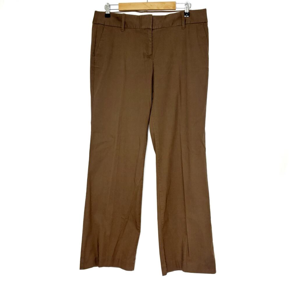J. Crew Factory Brown City Fit Chino Pants Wide Straight Leg Pants Womens 12R
